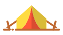 Ícone indicador de camping Semi-Estruturado